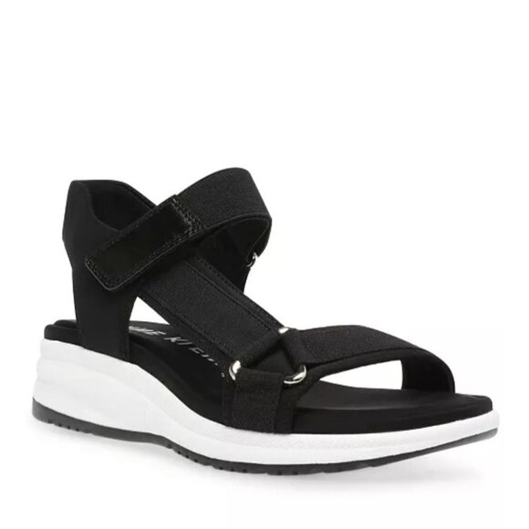 Anne Klein Grazie Black Textile Comfort Sandal Size 7M - Picture 1 of 9